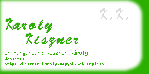 karoly kiszner business card